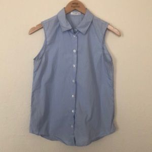 Equipment pinstripe sleeveless button up blouse. Size XS.